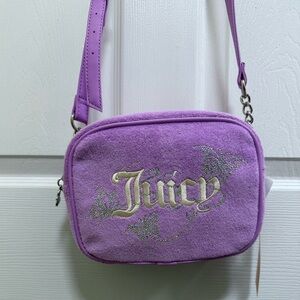 NWT Juicy Couture “Winging It”Purple Camera Bag with Gold Branding